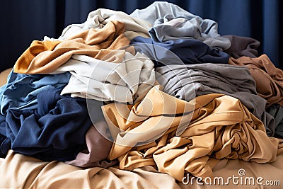 Dirty stack laundry background Stock Photo
