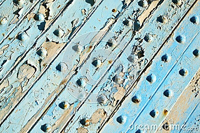 dirty stripped paint in the blu nail Stock Photo