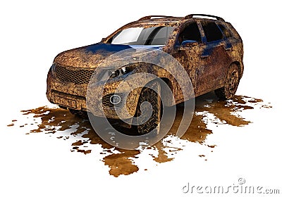 Dirty SUV car Stock Photo