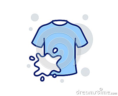 Dirty t-shirt line icon. Laundry shirt sign. Clothing cleaner. Vector Vector Illustration