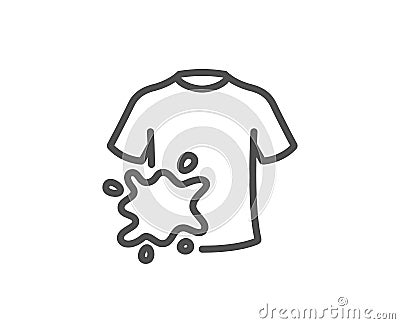 Dirty t-shirt line icon. Laundry shirt sign. Clothing cleaner. Vector Vector Illustration