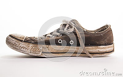 Dirty Tennis Shoe Side View Stock Photo - Image: 44178077