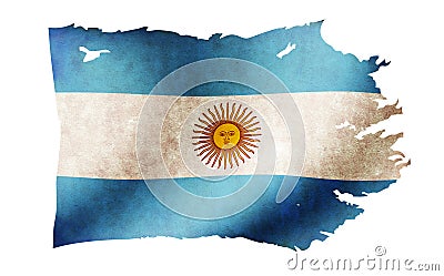 Dirty and torn country flag illustration / Argentina Cartoon Illustration