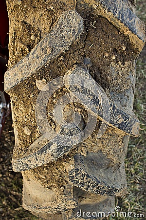 Dirty Tractor Tire Stock Photo