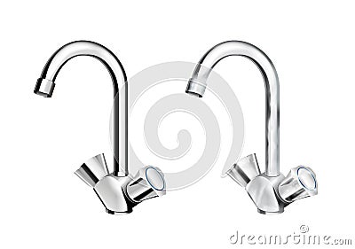 Dirty Water Faucet Realistic Set Vector Illustration