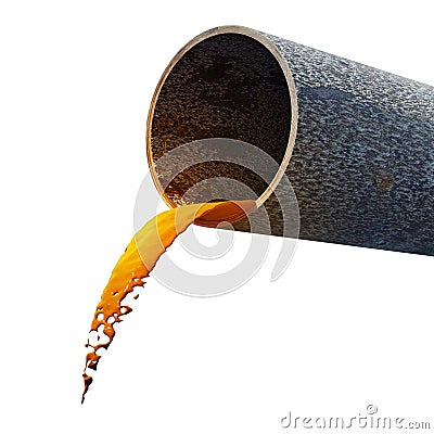 Dirty water stems from the rusty pipe Cartoon Illustration