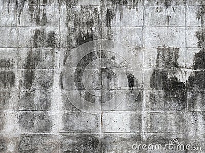 dirty weathered outdoor cement brick blocks wall background. Stock Photo