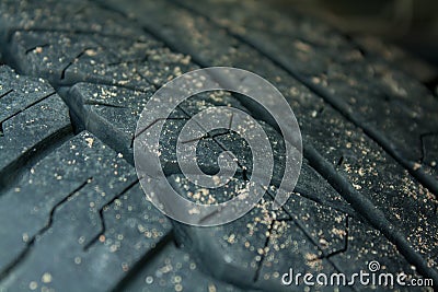 Dirty wheel on the car Stock Photo