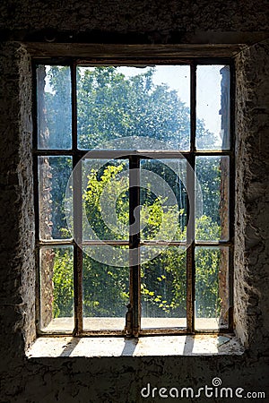 Dirty window overlook Stock Photo