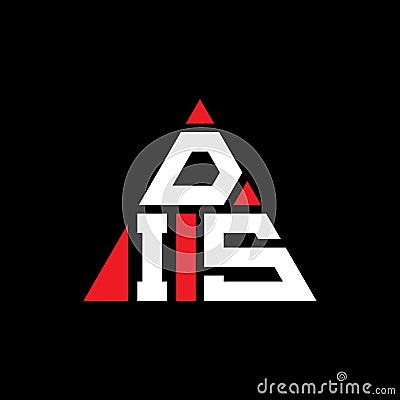 DIS triangle letter logo design with triangle shape. DIS triangle logo design monogram. DIS triangle vector logo template with red Vector Illustration