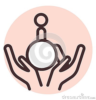 Disability care, icon Vector Illustration