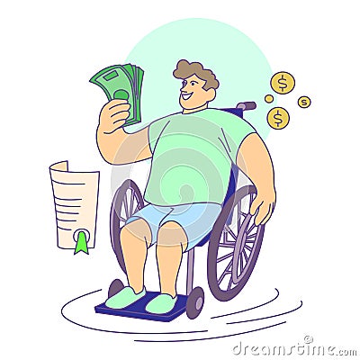 Disability compensation icon, cartoon and flat style Vector Illustration