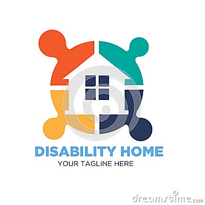 Disability home care logo designs Vector Illustration