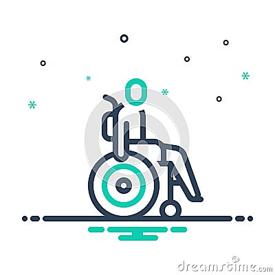 Mix icon for Disability, paralyze and wheelchair Vector Illustration