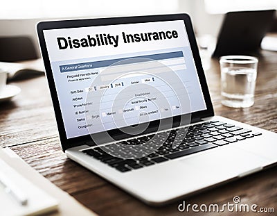 Disability Insurance Claim Form Document Concept Stock Photo