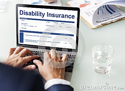 Disability Insurance Page Graphic Concept Stock Photo