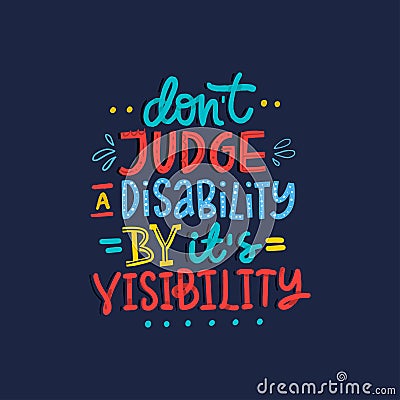 Disability Lettering Quote Stock Photo