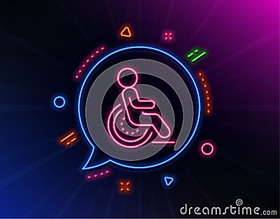 Disability line icon. Disabled person sign. Hotel service. Vector Vector Illustration