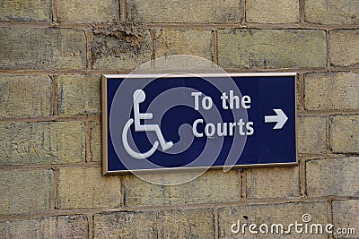 Disability sign for Court Wheelchair Access Stock Photo