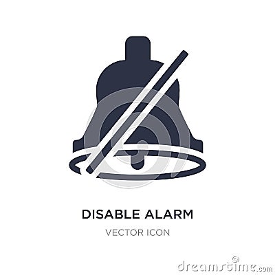 disable alarm icon on white background. Simple element illustration from UI concept Vector Illustration