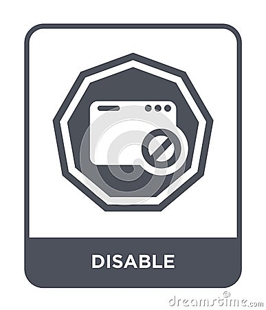 disable icon in trendy design style. disable icon isolated on white background. disable vector icon simple and modern flat symbol Vector Illustration
