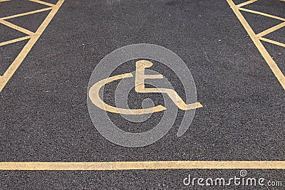 Disable Parking Lot Stock Photo
