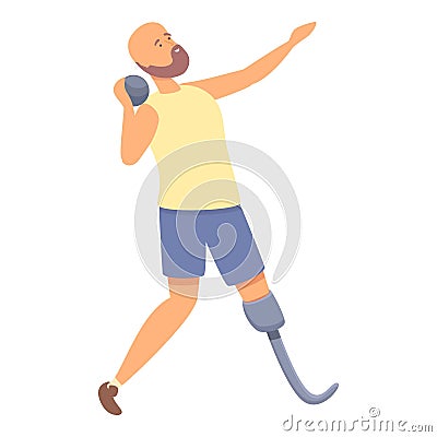 Disabled athlete icon cartoon vector. Physical sport Vector Illustration