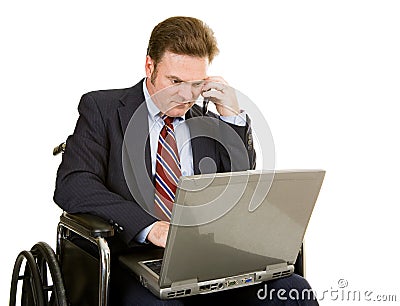 Disabled Businessman Connected Stock Photo