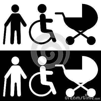 Disabled icon in trendy flat style isolated on background. Vector Illustration