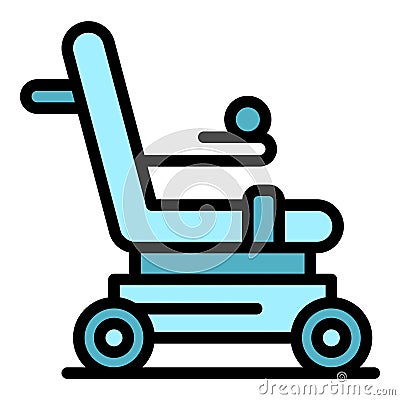 Disabled electric wheelchair icon vector flat Stock Photo
