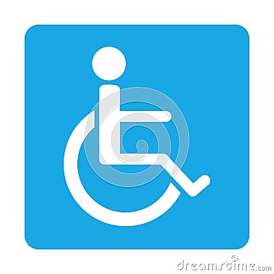 Disabled handicap icon, wheelchair parking sign isolated Vector Illustration