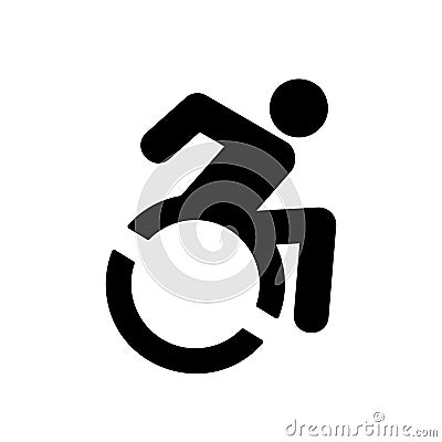 Disabled Handicap Icon. Wheelchair user vector symbol isolated on white background. Vector EPS 10 Vector Illustration