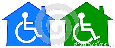 Disabled health care home Vector Illustration