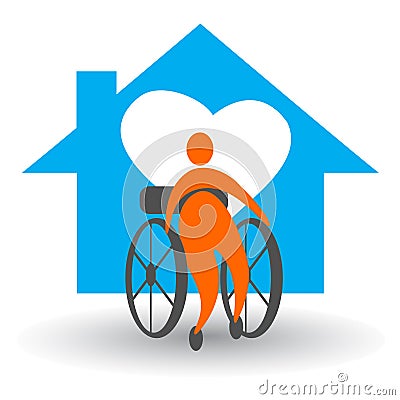 Disabled home care Vector Illustration