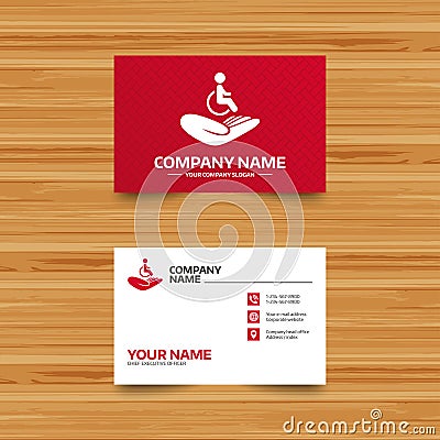 Disabled human insurance sign. Wheelchair man. Vector Illustration