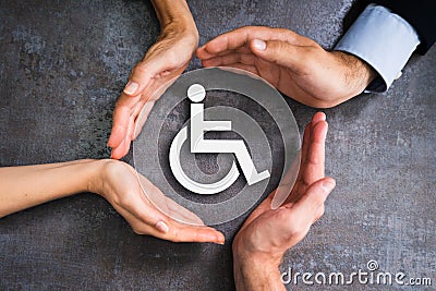 Disabled Icon. Worker Injury And Disability Stock Photo