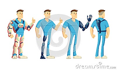 Future prosthesis for disabled people vector Vector Illustration