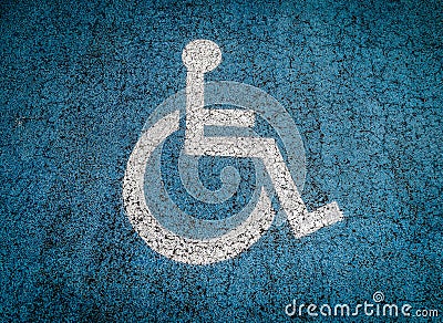 Disabled parking lot outdoors Stock Photo