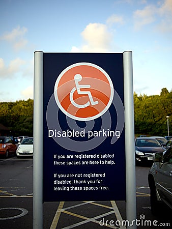 Disabled Parking sign Stock Photo