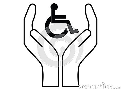 Disabled people care Vector Illustration