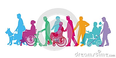 Disabled people Vector Illustration