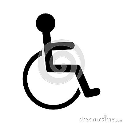 Disabled person, handicap icon. Wheelchair symbol, isolated vector illustration. Vector Illustration