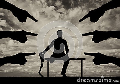 Concept of disability discrimination, social problems Editorial Stock Photo