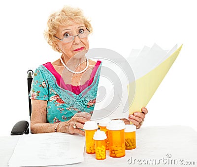Disabled Senior Faces Medical Expenses Stock Photo
