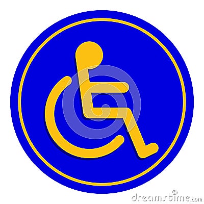 Disabled signs blue colors frame background, sign boards for disability slope path ladder way sign badge for disabled, disabled Vector Illustration