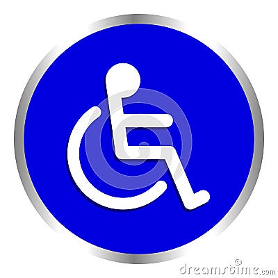 Disabled signs blue colors frame background, sign boards for disability slope path ladder way sign badge for disabled, disabled Vector Illustration