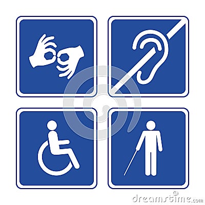Disabled signs Vector Illustration