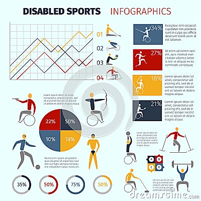 Disabled Sports Infographics Vector Illustration