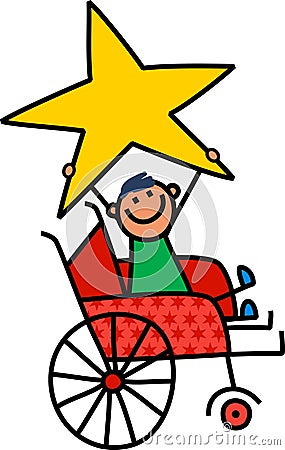 Disabled Star Boy Stock Photo