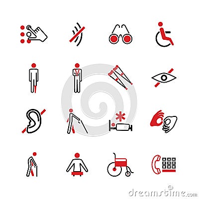Disabled vector icons Vector Illustration